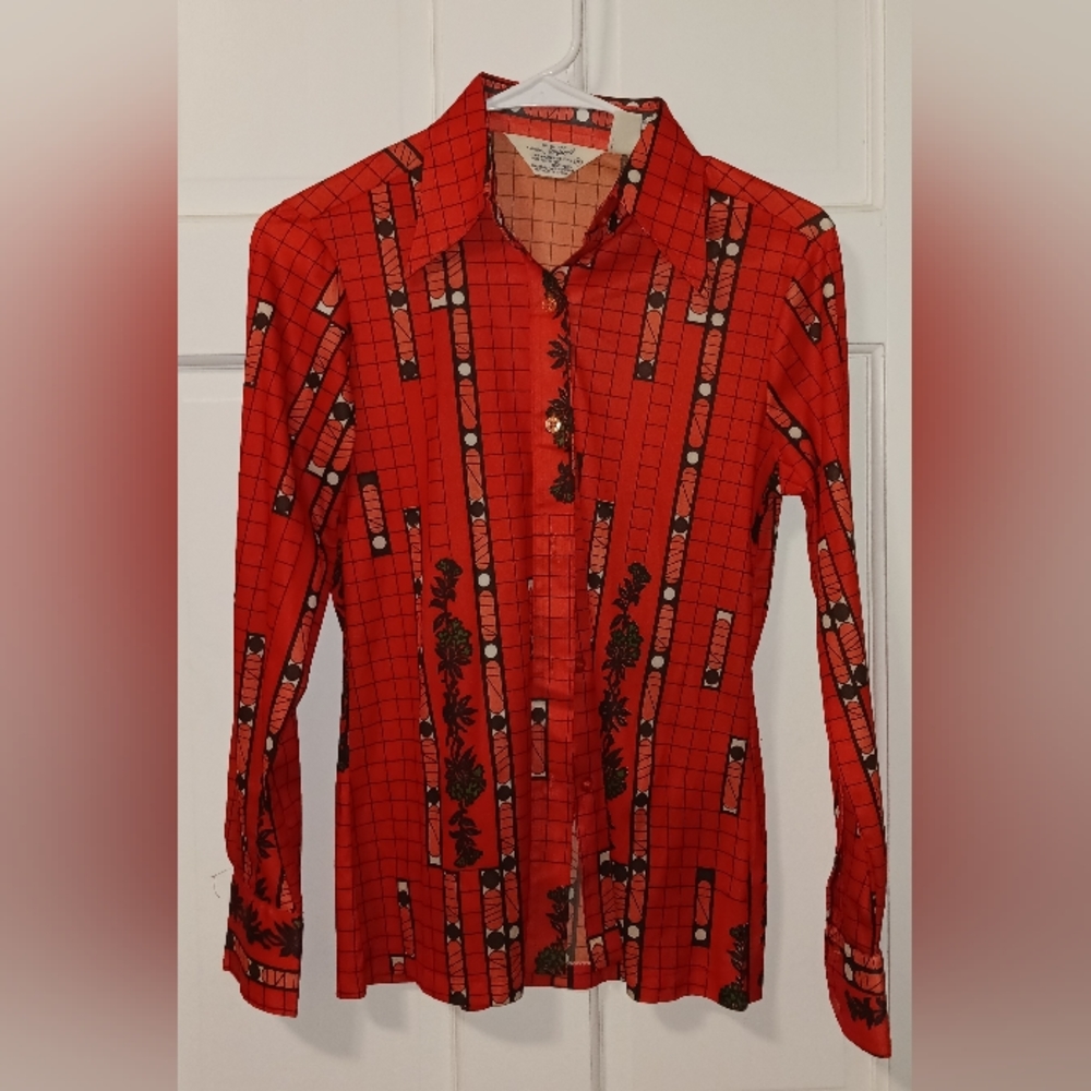 CLASSIC 70's Polyester Shirt by Andrew St. John, Sz Small